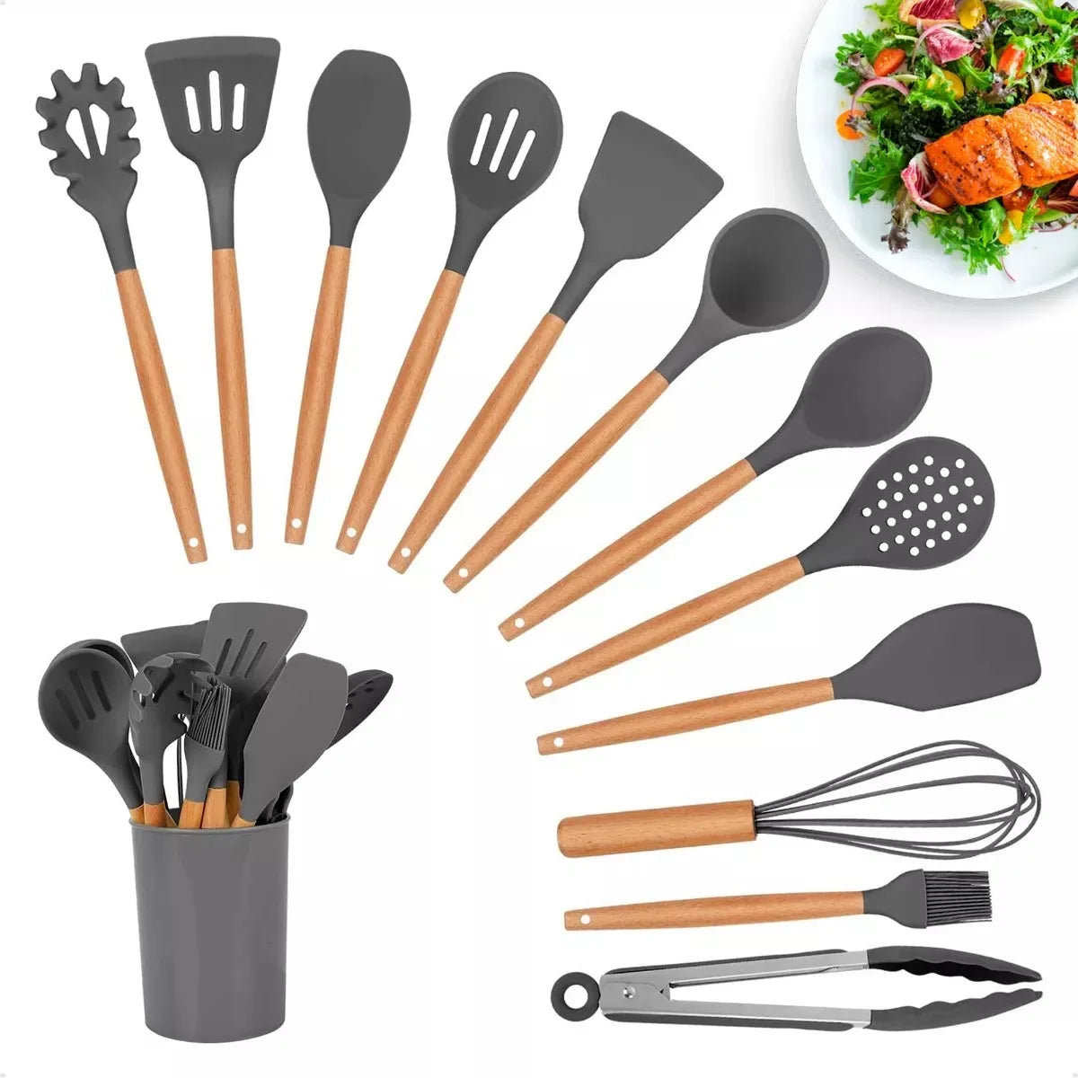 Kit de Colheres de Silicone 12 Peças