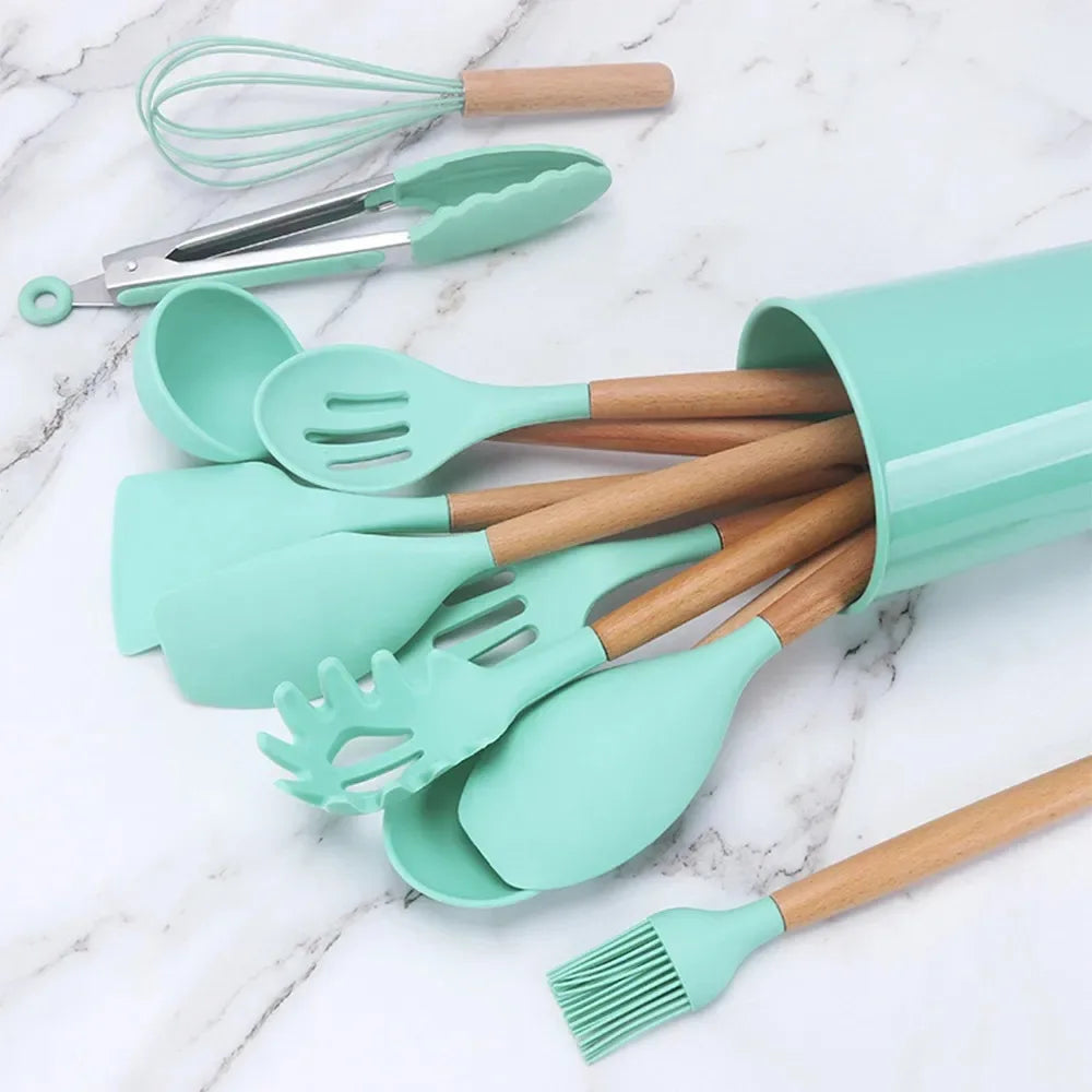 Kit de Colheres de Silicone 12 Peças