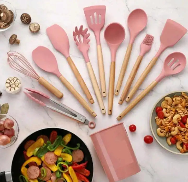 Kit de Colheres de Silicone 12 Peças